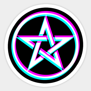 Glitched Pentagram Sticker